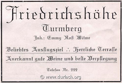Wirtschaft Friedrichshhe 1926