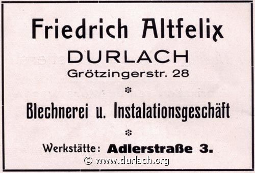 Blechnerei Friedrich Altfelix 1926
