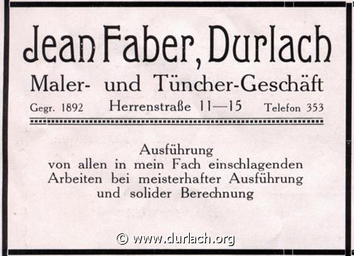 Maler Jean Faber 1926