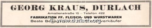 Metzgreei Georg Kraus 1926