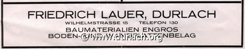 Baumaterialien Friedrich Lauer 1926