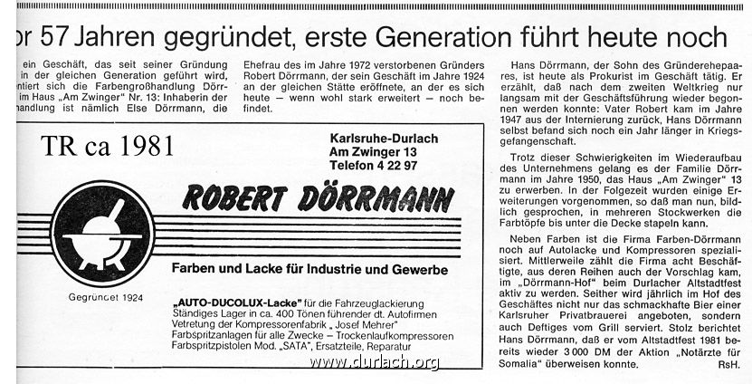 Farben Drrmann Robert gegrndet 1924