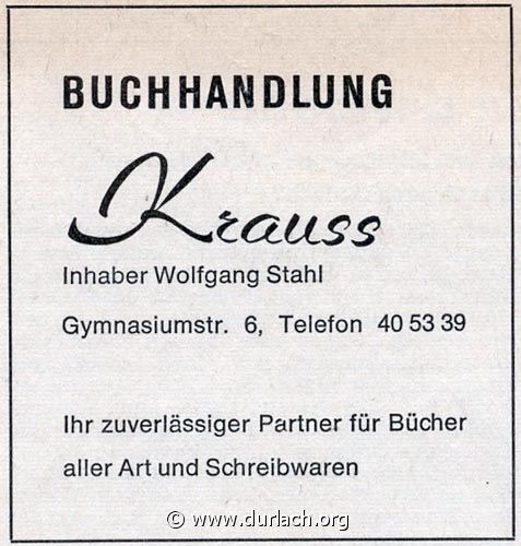 Buchhandlung Krauss 1976