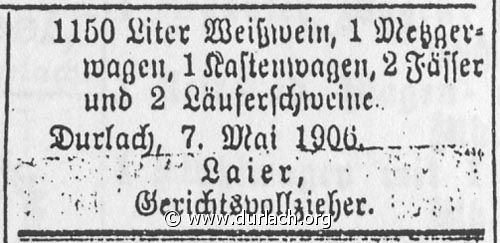 Gerichtsvollzieher Laier 1906