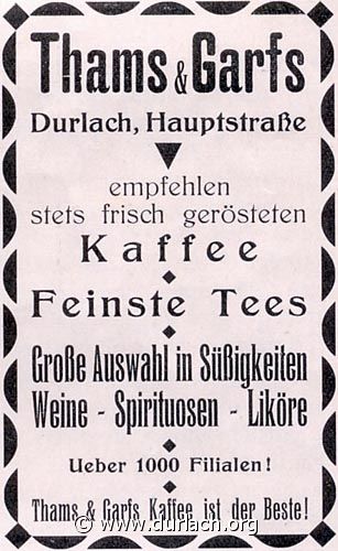 Kaffee Tee Thams & Garfs 1929