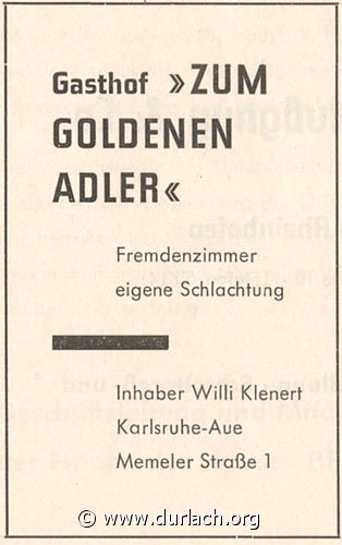 Wirtschaft Zum goldenen Adler 1962