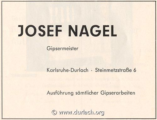 Gipser Josef Nagel 1962