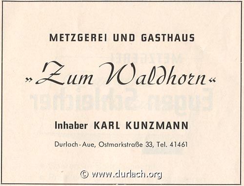 Wirtschaft Zum Waldhorn 1962