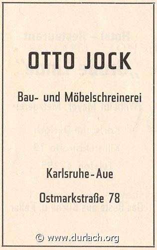 Schreinerei Otto Jock 1962
