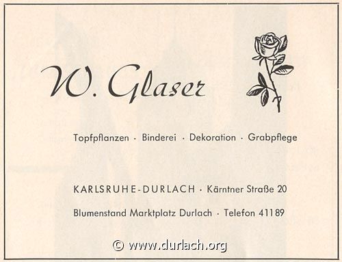 Blumen W. Glaser 1962