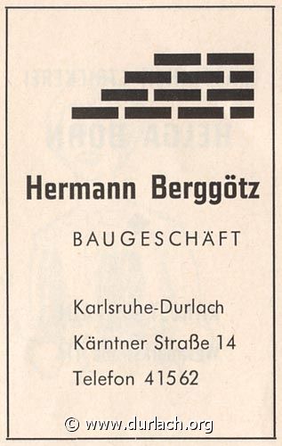 Baugeschft Hermann Berggtz 1962