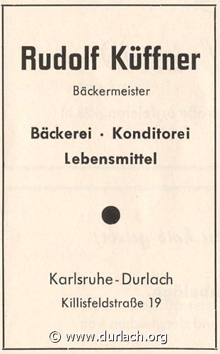 Bckerei Rudolf Kffner 1962