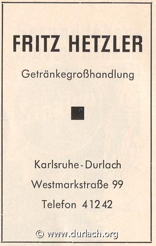 Getrnke Fritz Hetzler 1962