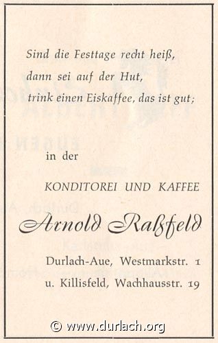 Bckerei Arnold Rafeld 1962