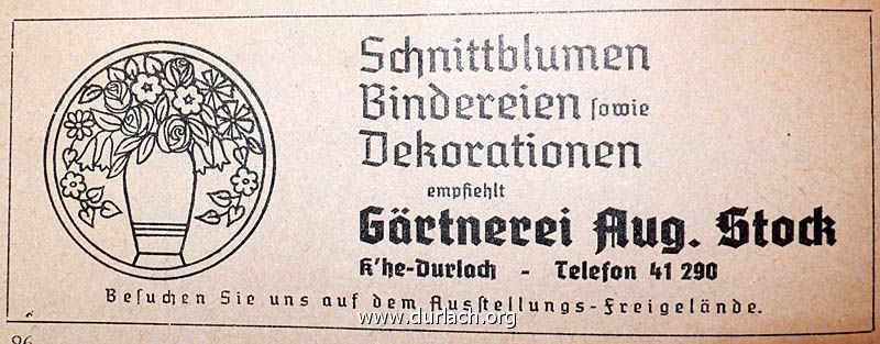 Aug. Stock Grtnerei 1953