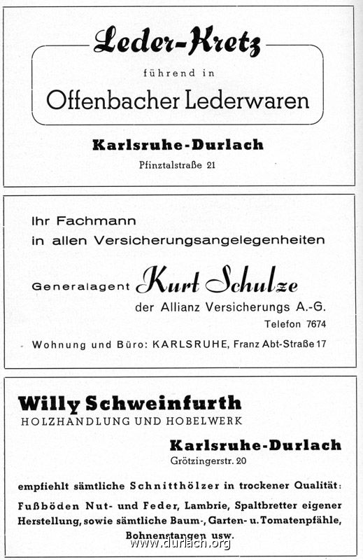 Kretz Schulze Schweinfurth 1952