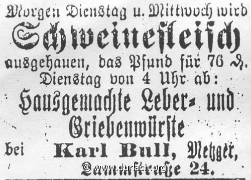 Metzgerei Karl Bull 1906