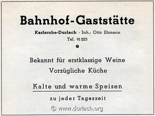 Wirtschaft Bahnhof-Gaststtte 1951