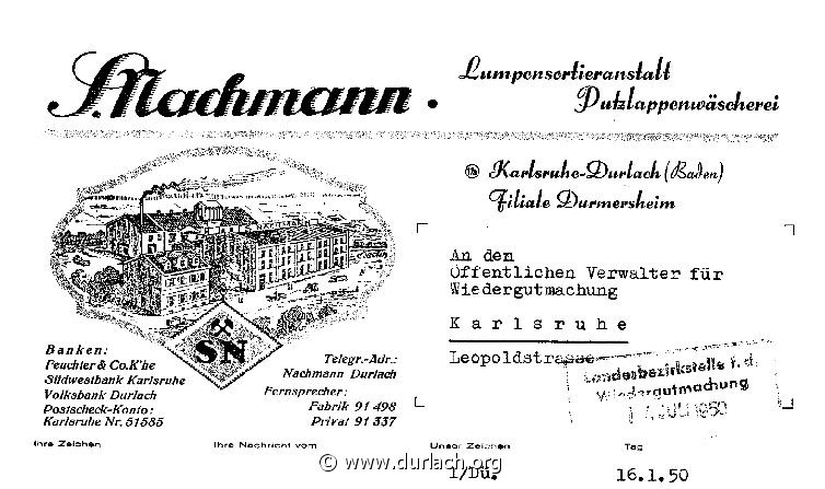 Briefkopf Firma Samuel Nachmann