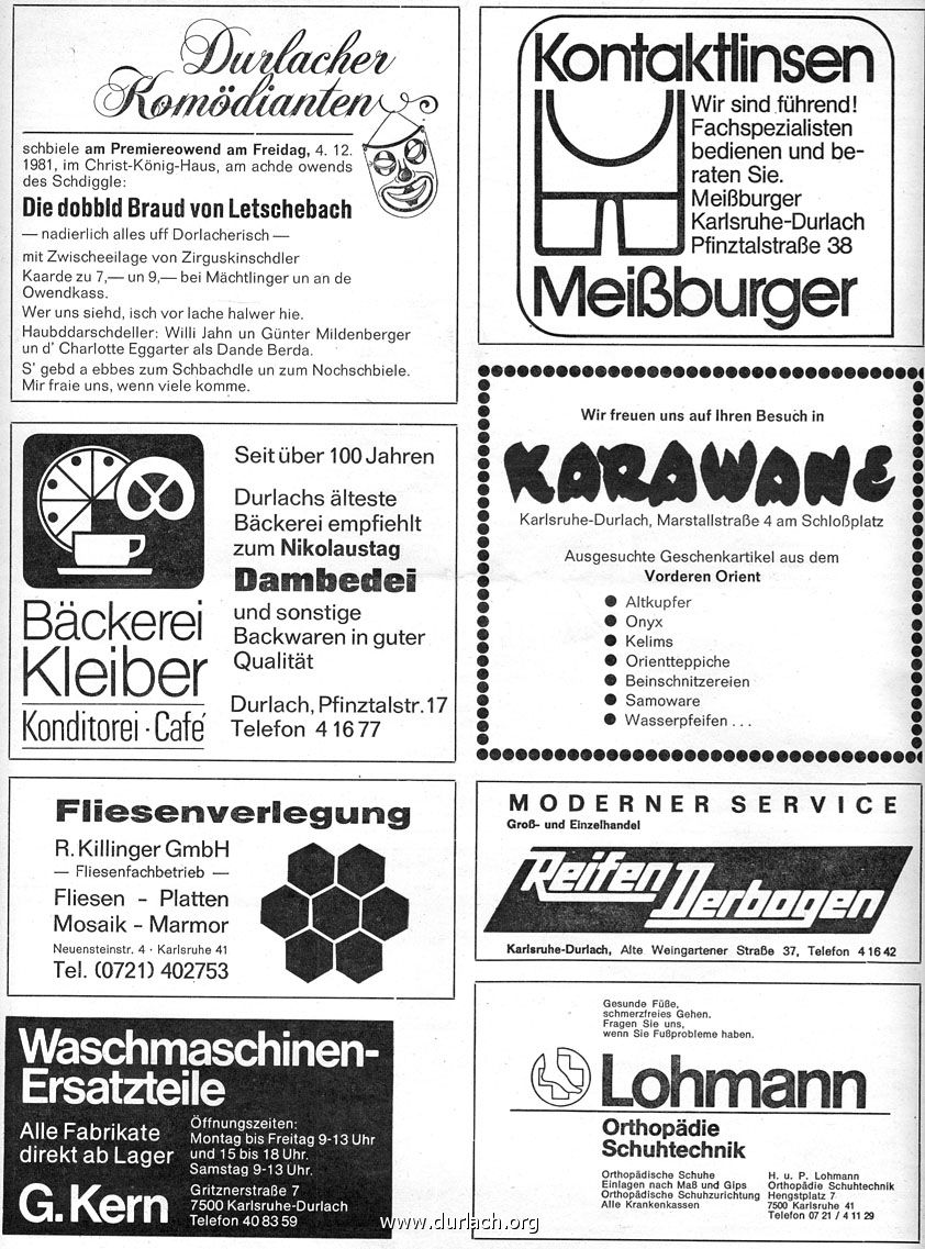 Werbeseite Turmberg Rundschau 1981