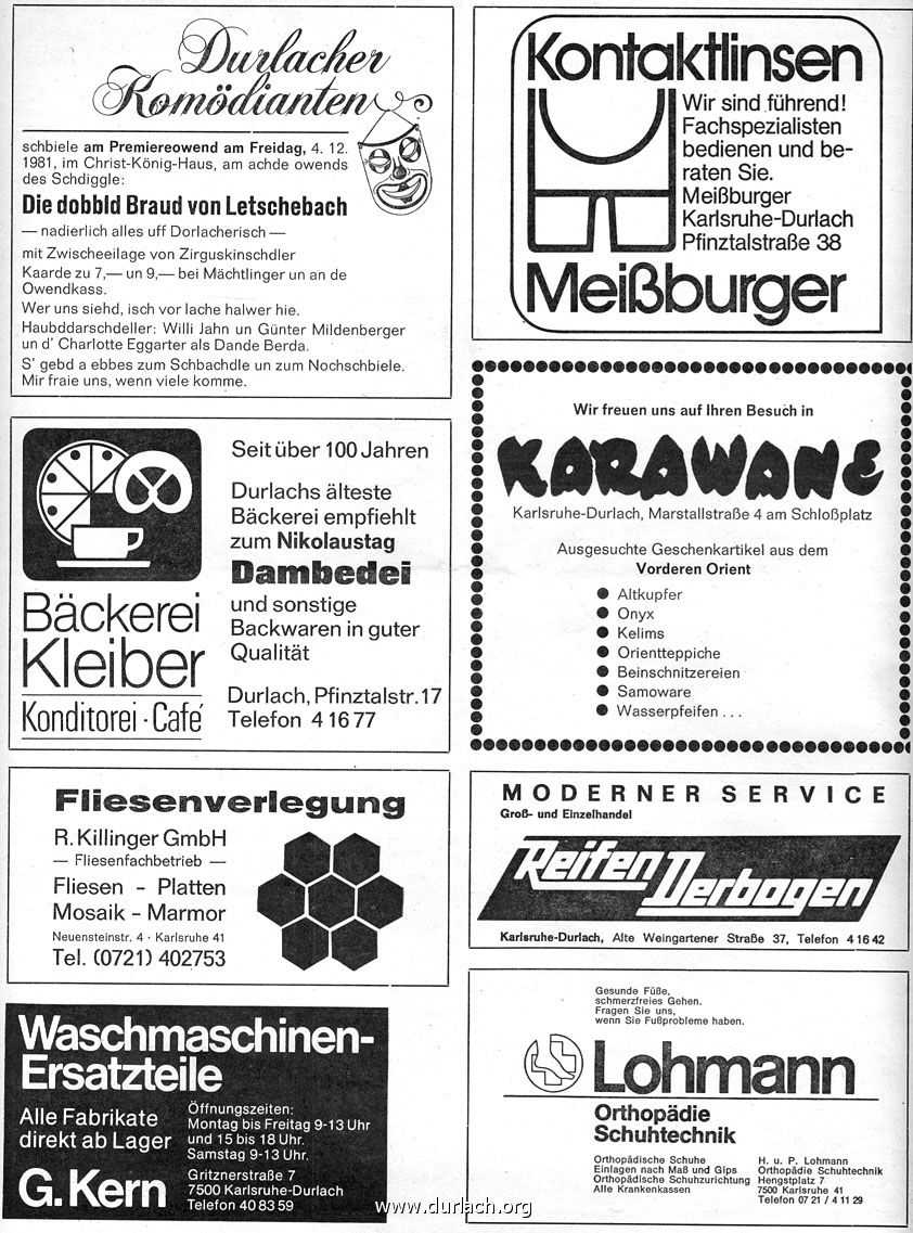 Werbeseite Turmberg Rundschau 1981