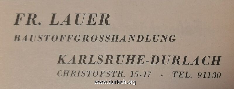 Lauer Baustoffgrohandlung Christofstr. 15-17