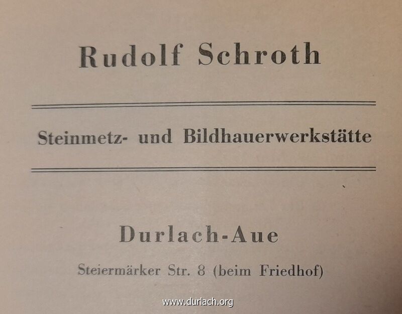 Rudolf Schroth Steinmetz und Bildhauerwerksttte