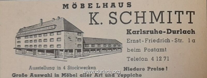 Mbelhaus K. Schmitt Ernst-Friedrich-Str. 1a 1963