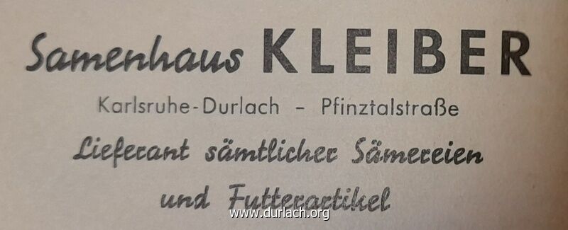 Samenhaus Kleiber Pfinztalstrae 1963