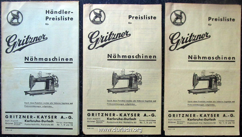 Gritzner Pfaff Werbeblatt Werbung