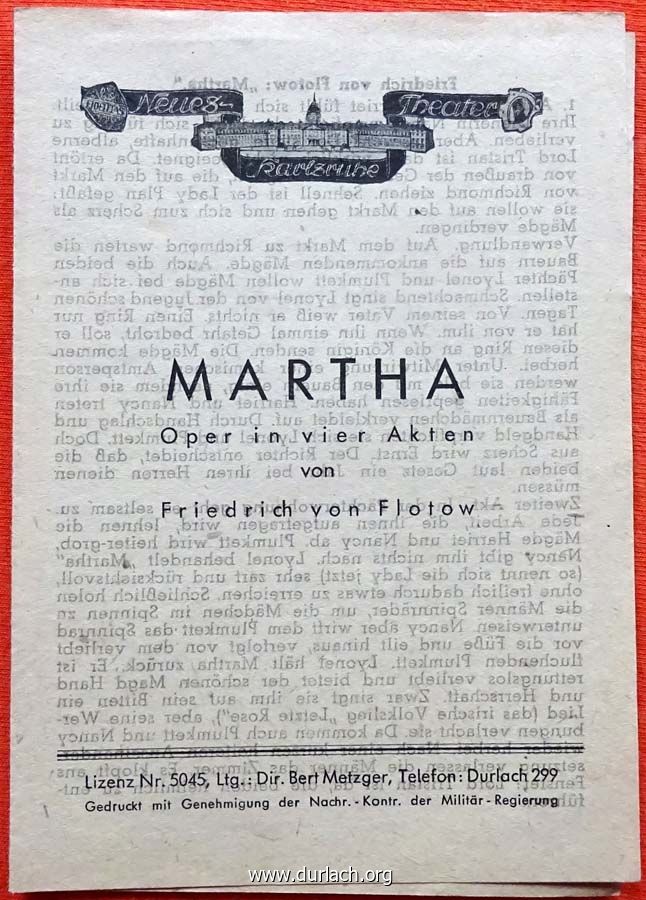 Neues Theater Karlsruhe Martha