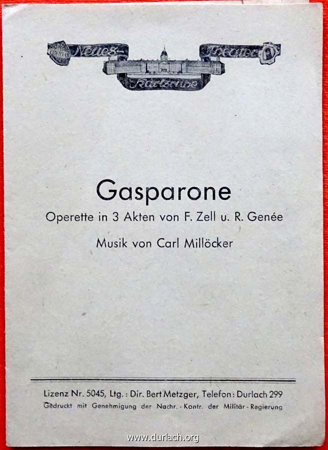 Neues Theater Karlsruhe Gasparone