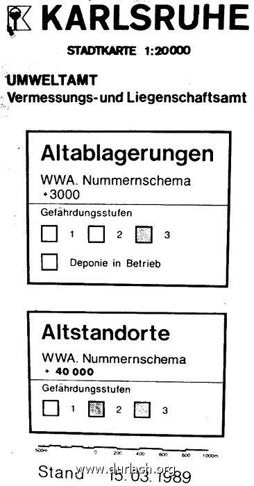 Legende fr Schadstoffgebiete 1989