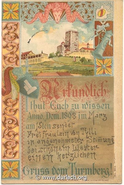 Grusskarte Turmberg 1898