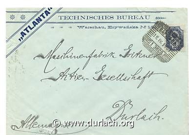 1901 - Brief aus Warschau