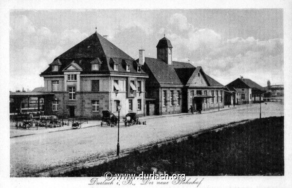 Durlach i. B., Der neue Bahnhof