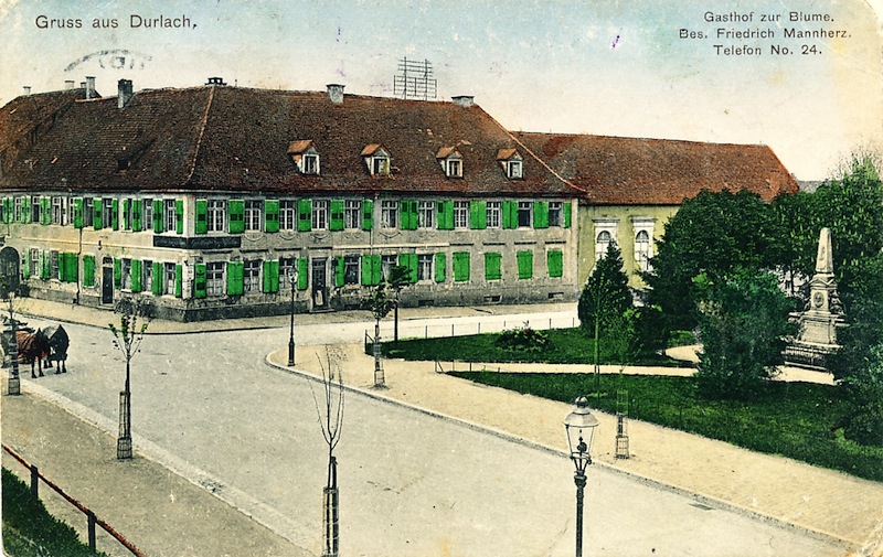 Kolorierte Postkarte Gasthaus zur Blume