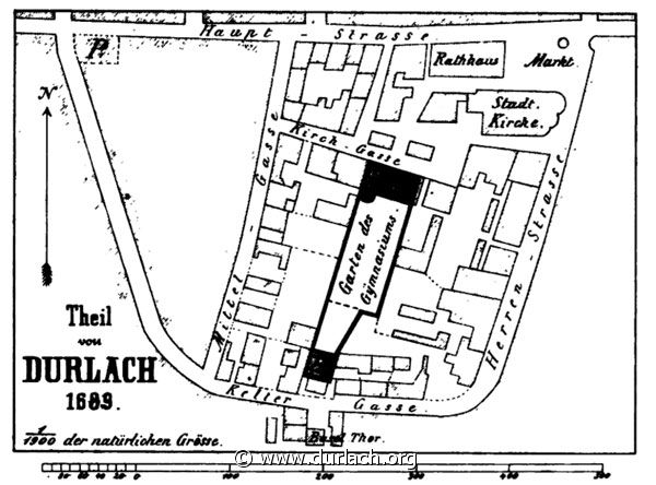 Karte Plan aus dem Jahre 1689