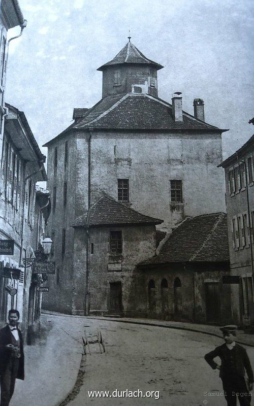 Durlach - Pfinztalstrae mit Wasserwerk / Wasserturm