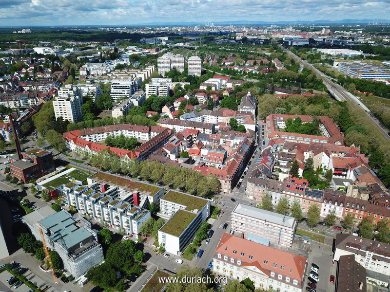 Blick ber Ernst Friedrich Strae Richtung Karlsruhe