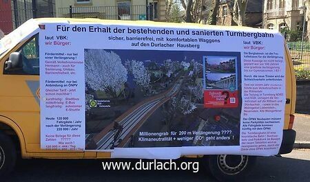 Plakat gegen Verlngerung der Turmbergbahn - Artmann