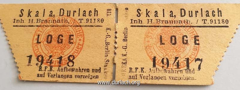 Eintrittskarte Kino Skala