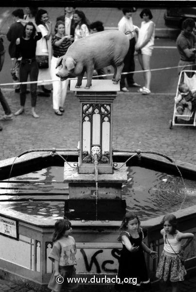 Kunstaktion auf dem Markplatz, ca. 1990