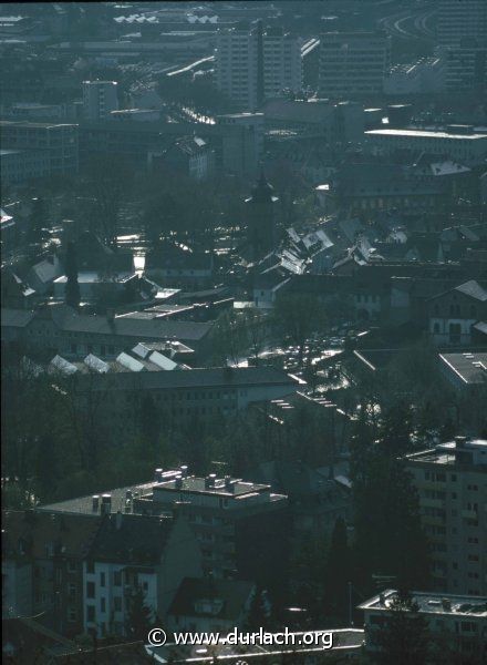 Blick vom Turmberg auf die Altstadt, ca. 1982