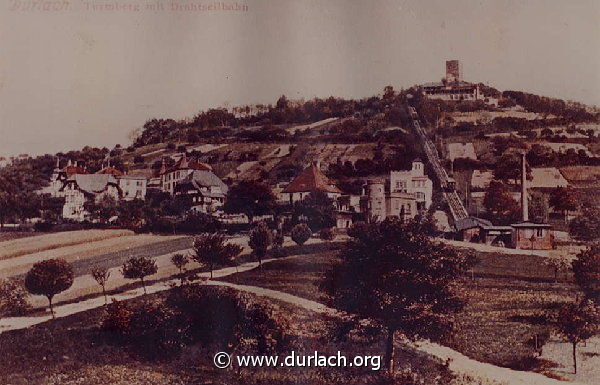 der noch fast unbebaute Turmberg Ende des 19 Jahrhunderts