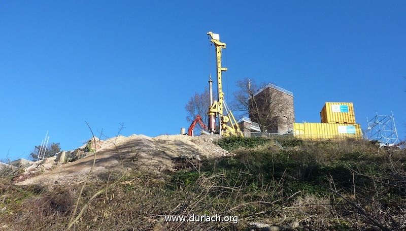 Die Baustelle der neuen Turmberg-Aussichtsplattform