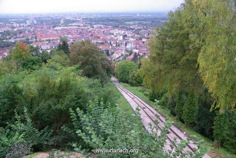 2009 - Blick ber die Turmbergbahn auf Durlach