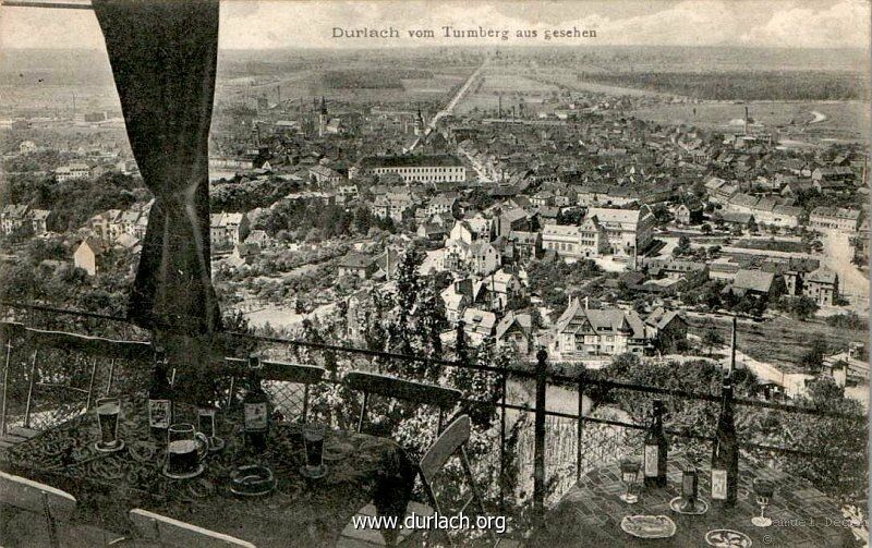Durlach vom Turmberg aus gesehen