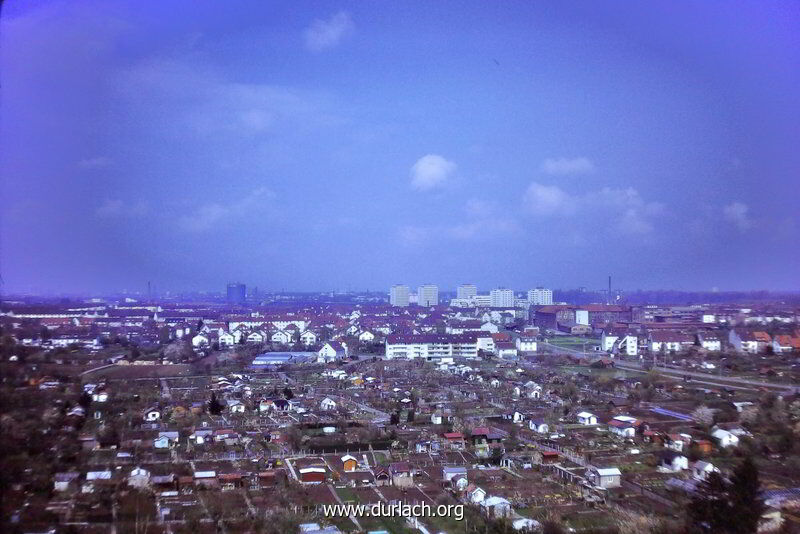 Durlach - Blick vom Geigersberg nach Westen 1975