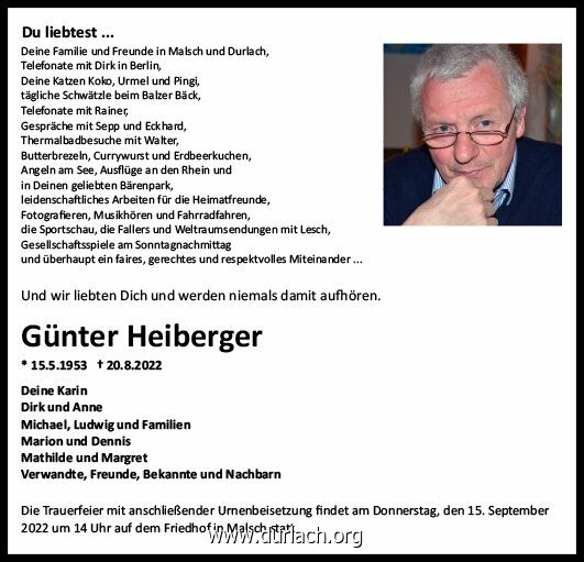 Gnter Heiberger verstorben